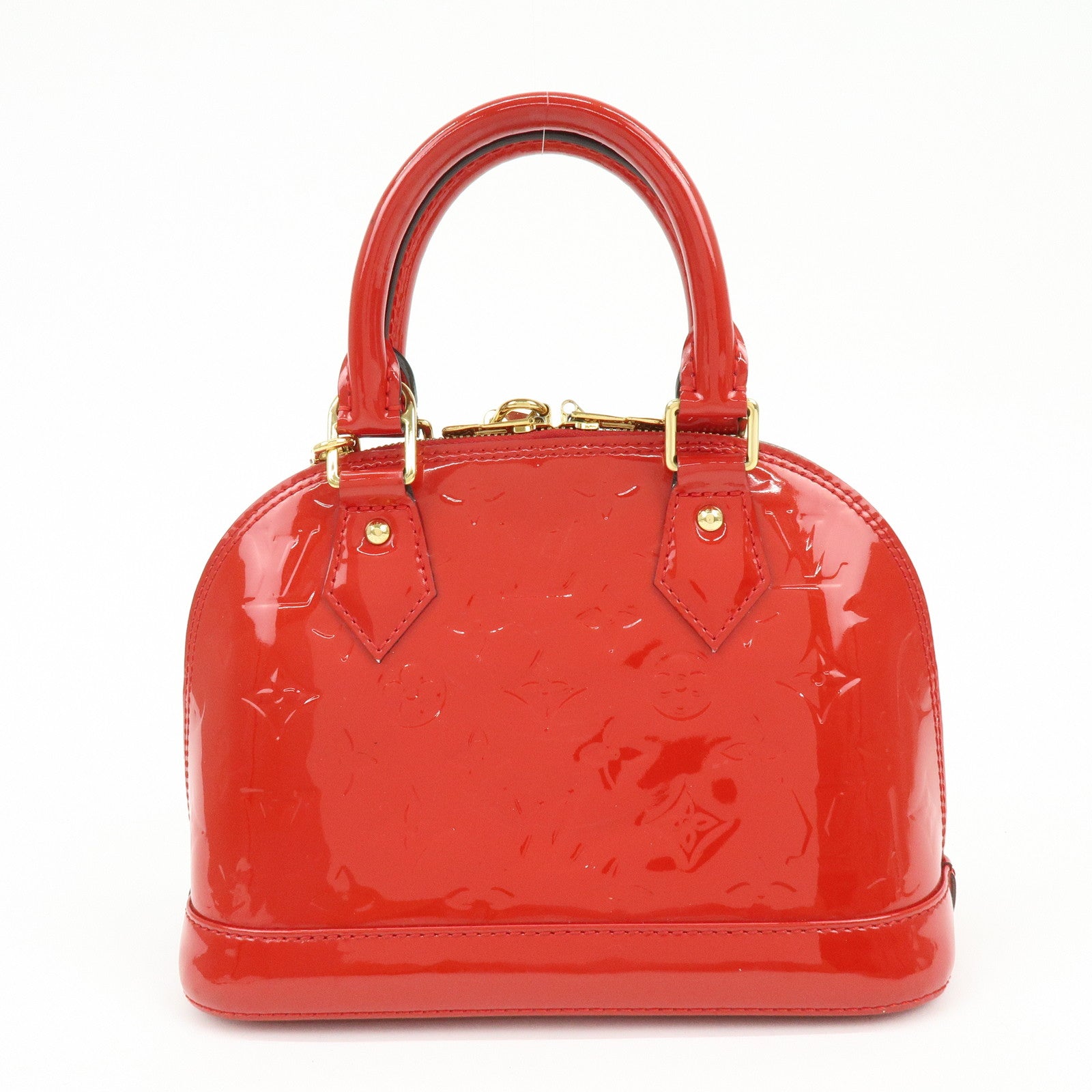 Louis Vuitton Monogram Vernis Alma BB 2Way Hand Bag Cerise M90174