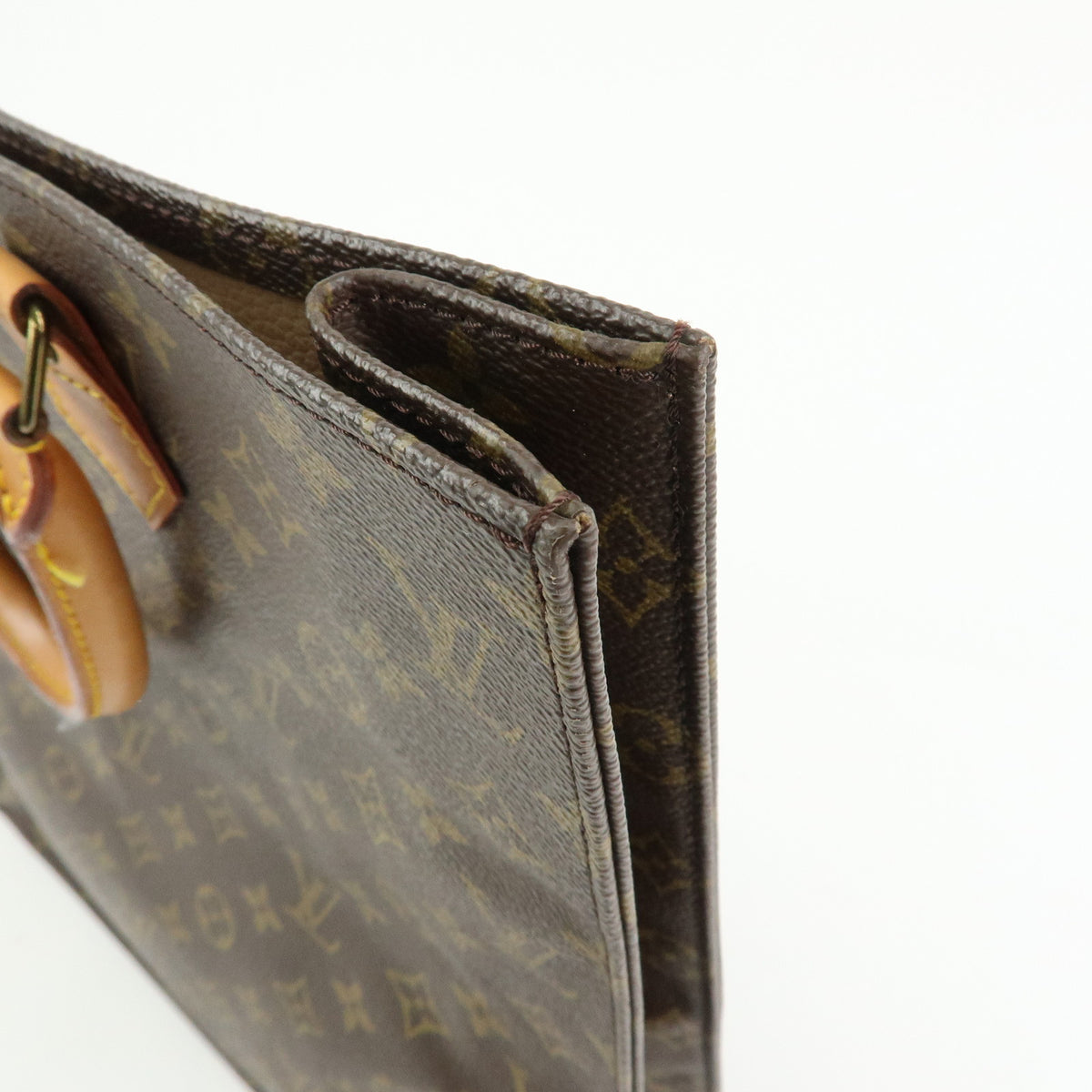 Louis Vuitton Monogram Sac Plat Tote Bag Hand Bag Brown M51140