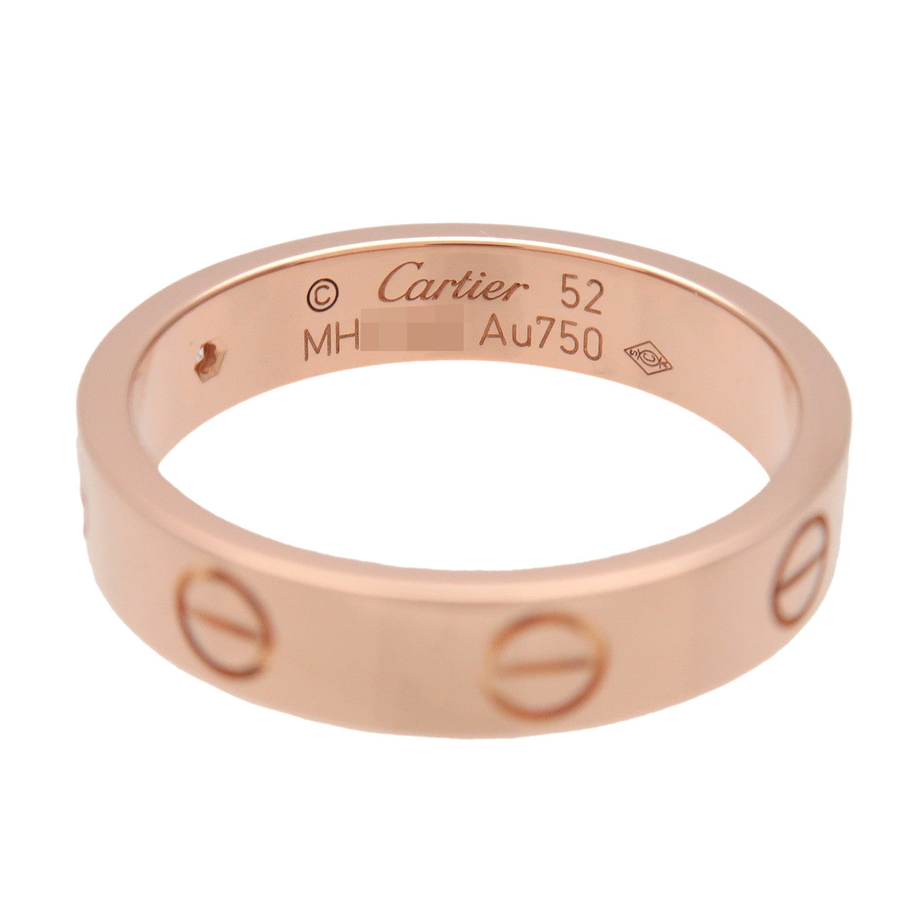 Cartier Mini Love 1P Diamond Ring K18 750PG Rose Gold #52 US6 EU52 HK13