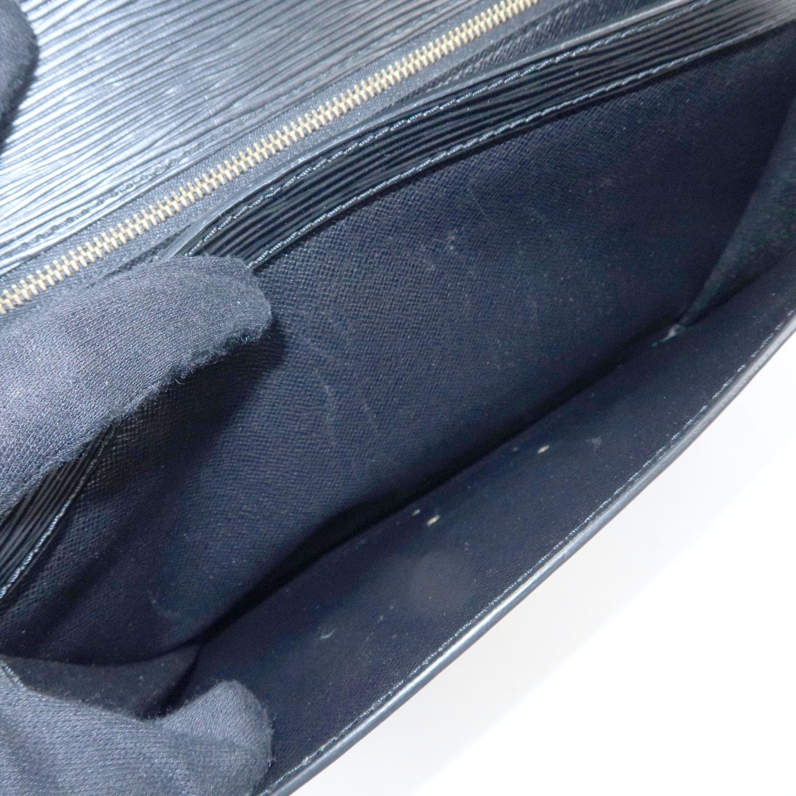 Louis Vuitton Epi Sellier Dragonne Leather Clutch Bag Noir Black M52612