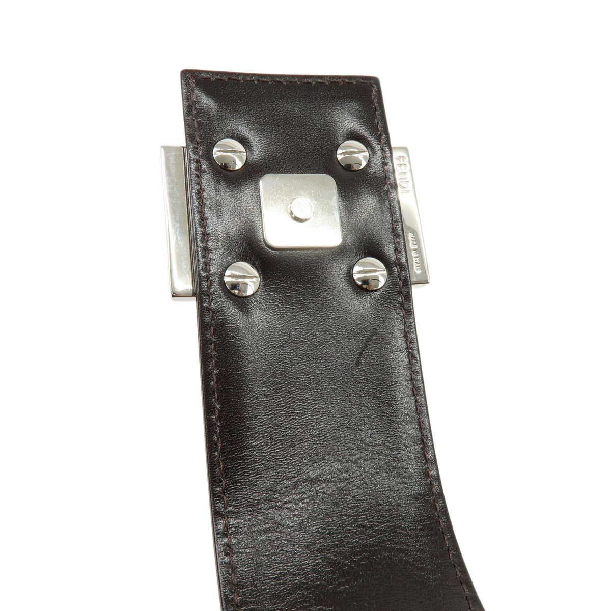 FENDI Zucca Canvas Leather Shoulder Bag Hand Bag Brown 0916115