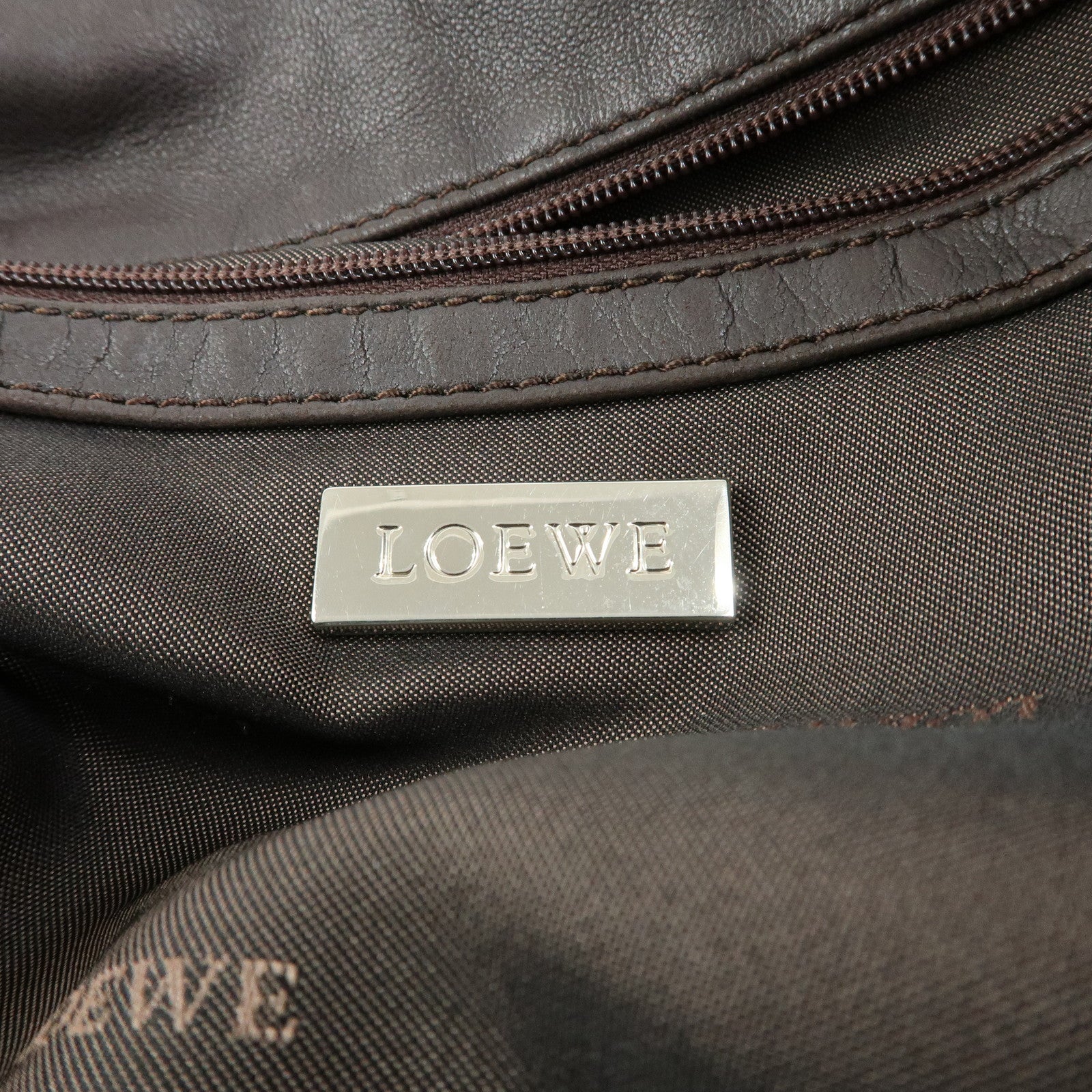 LOEWE Anagram Nappa Leather Shoulder Bag Tote Bag Brown