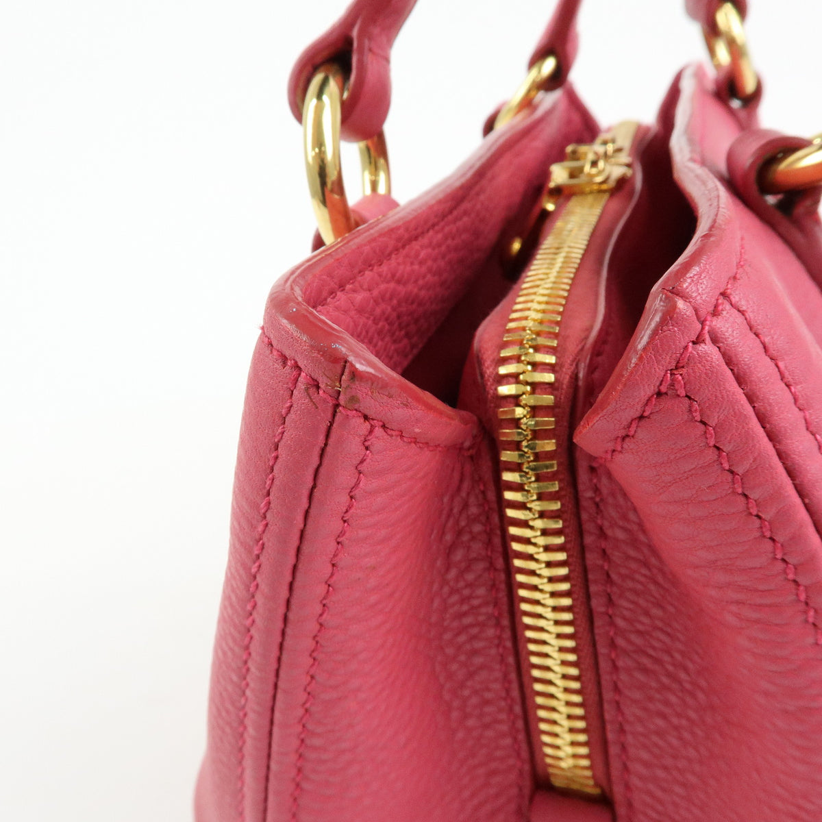 MIU MIU Vitello Caribu Leather 2Way Shoulder Bag Pink RN0757