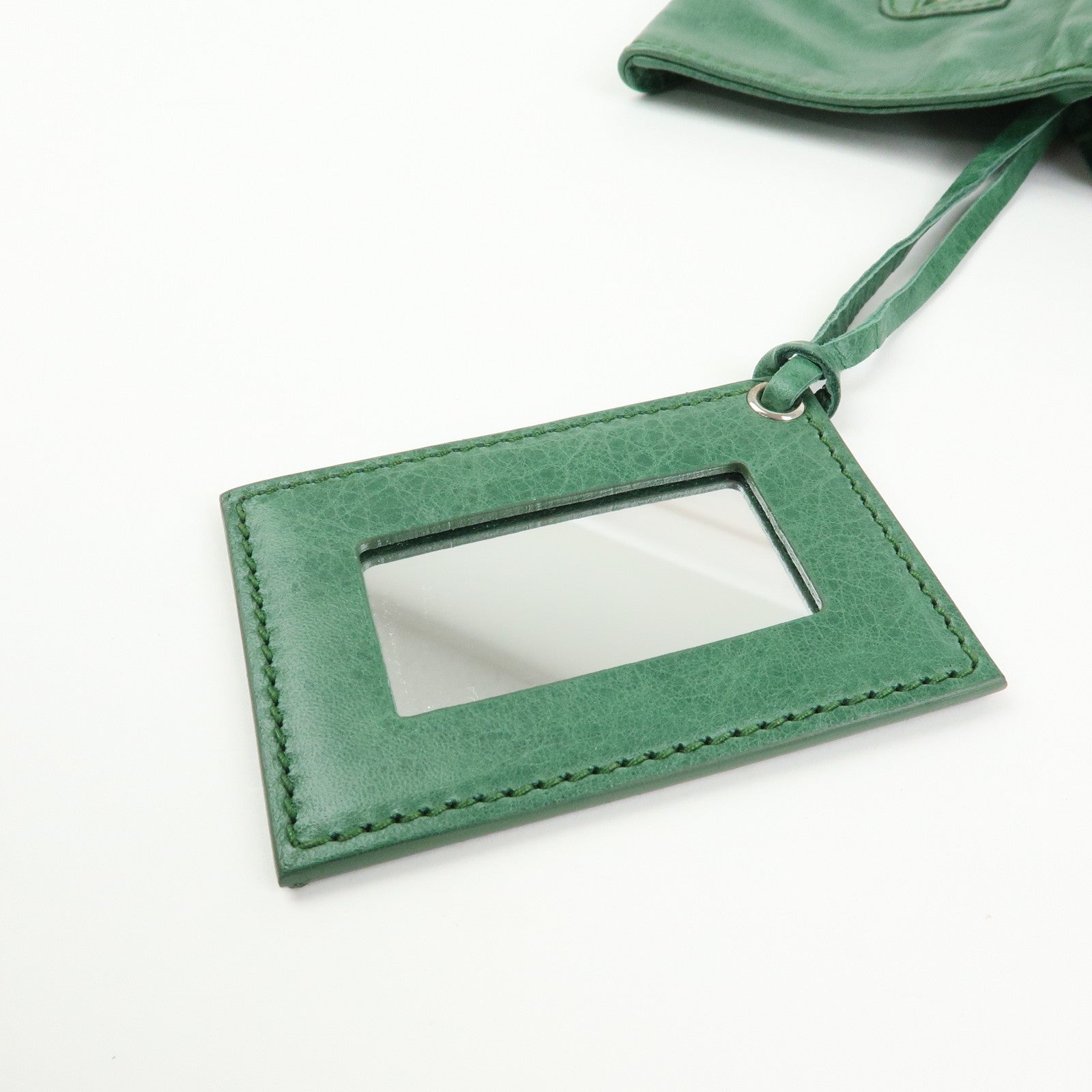 BALENCIAGA Giant Envelope Leather Clutch Bag Pouch Green 186182