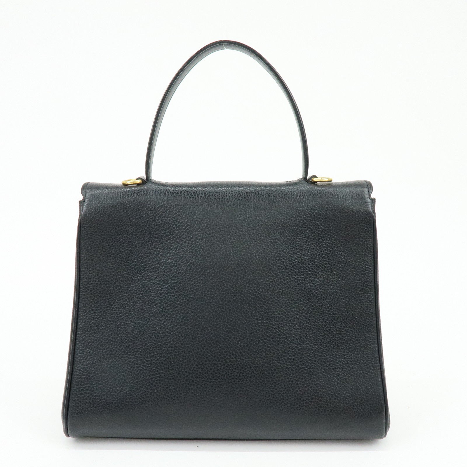CELINE Leather 2WAY Bag Top Handle Bag Shoulder Bag Black