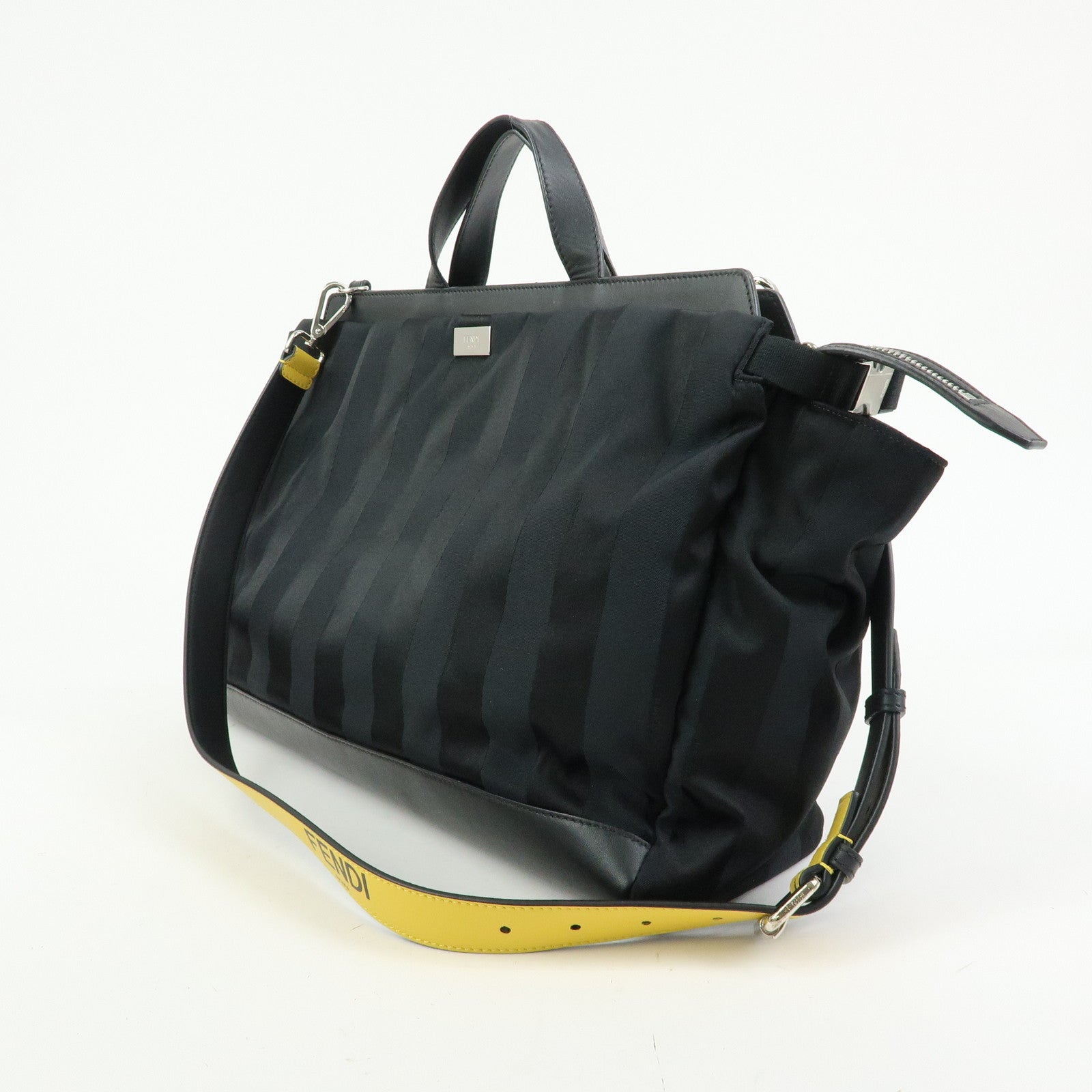 FENDI Pequin Peekaboo Iconic Medium Nylon 2Way Bag Hand Bag 7VA501