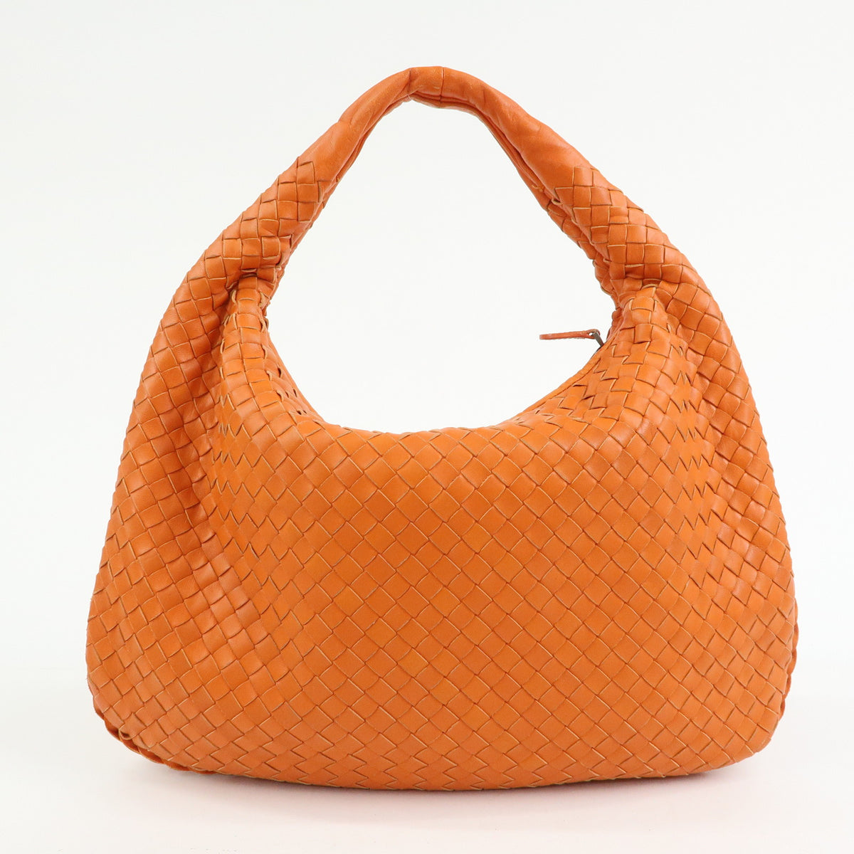 BOTTEGA VENETA Hobo Intrecciato Leather Shoulder Bag Orange 115653