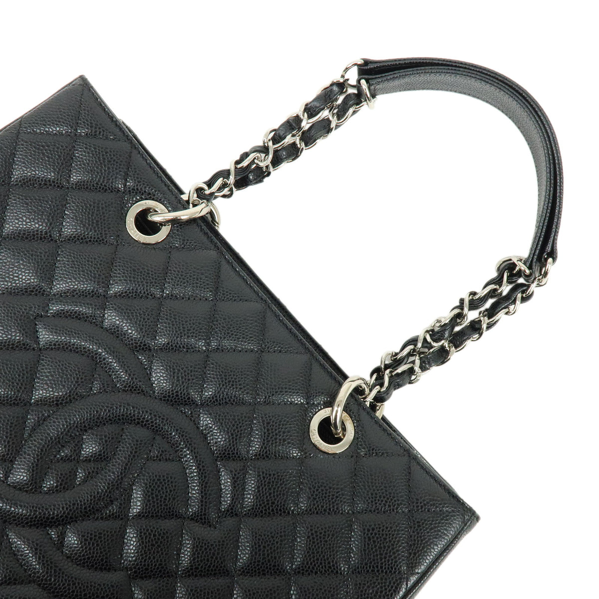 CHANEL GST COCO Mark Matelasse Caviarskin Chain Shoulder Bag A50995
