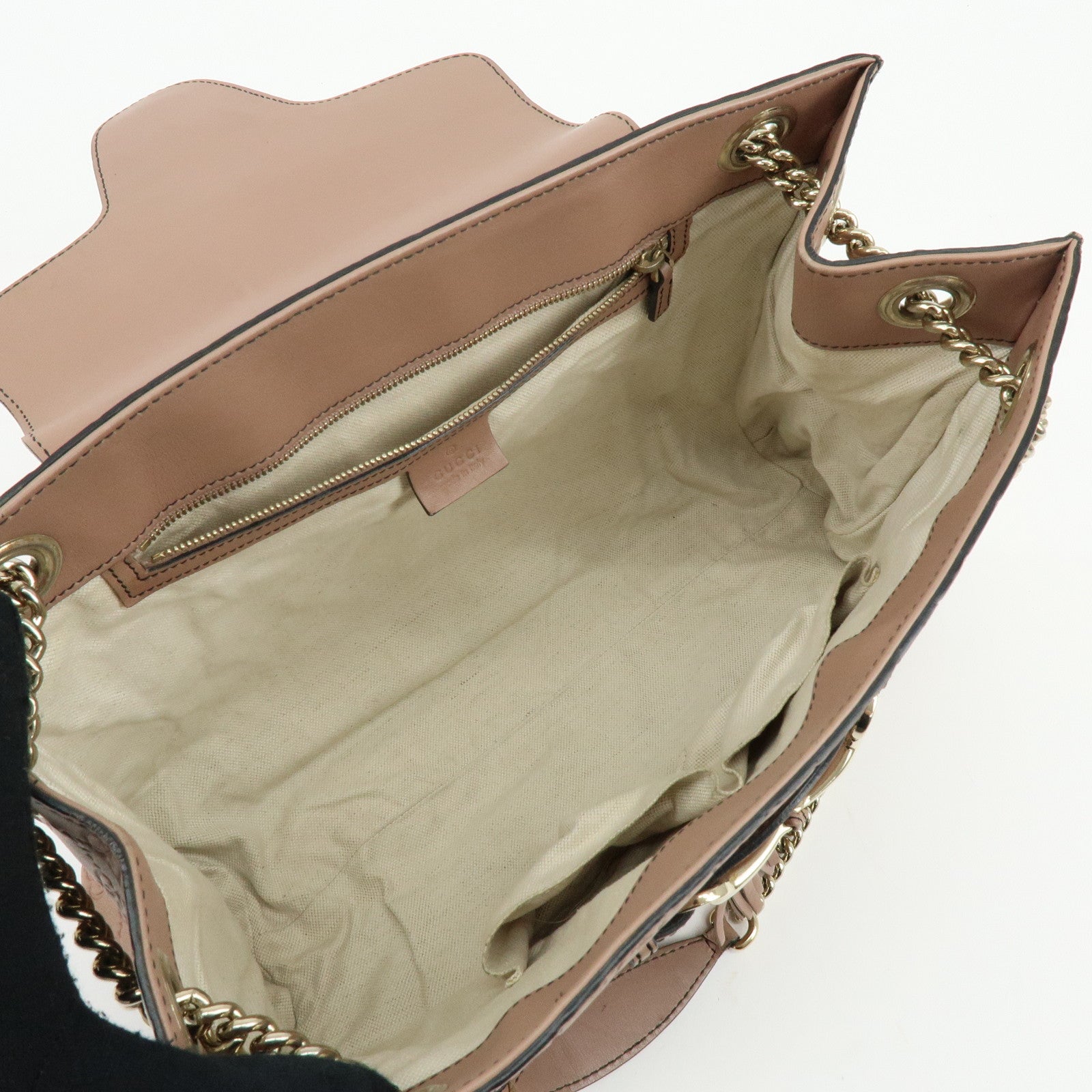GUCCI Horsebit Guccissima Emily Leather Chain Shoulder Bag 295402