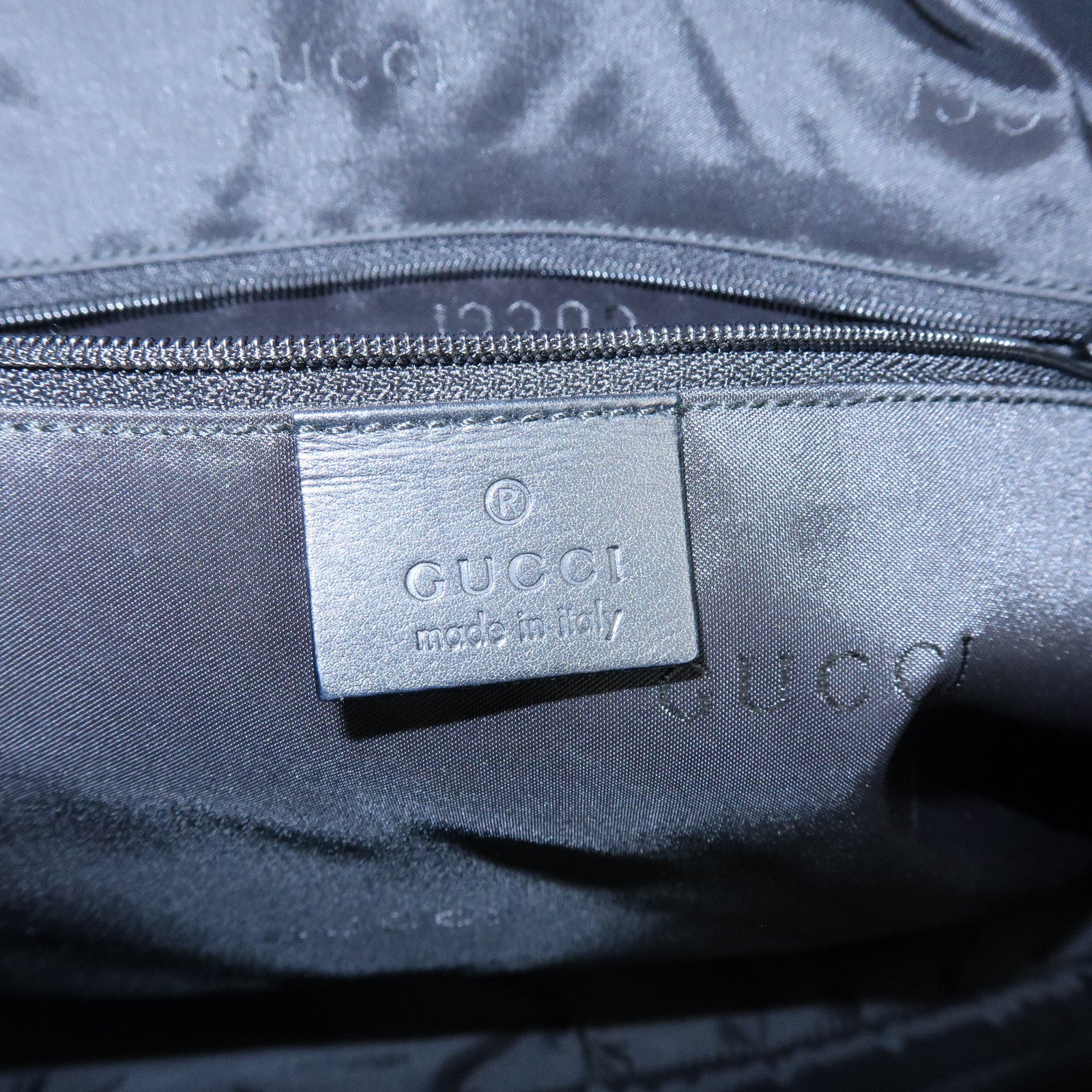 GUCCI Bamboo Leather 2Way Bag Shoulder Bag Hand Bag Black 0011577