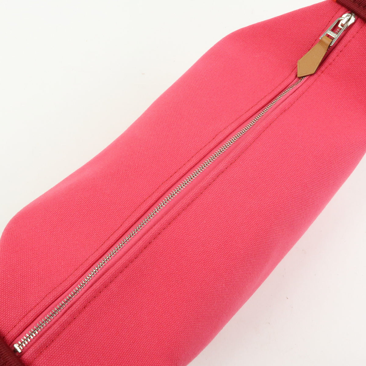 HERMES Bride A Brac PM Canvas Hand Bag Vanity Bag B Stamped Hibiscus