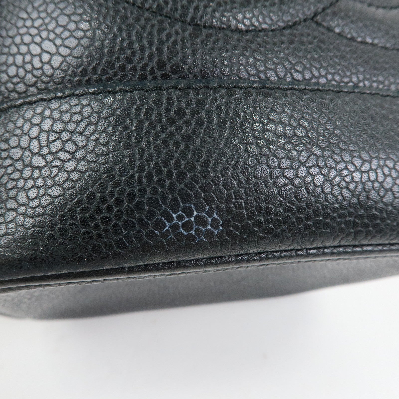 CHANEL COCO Mark Caviarskin Vanity Bag Cosmetic Bag Black A01998