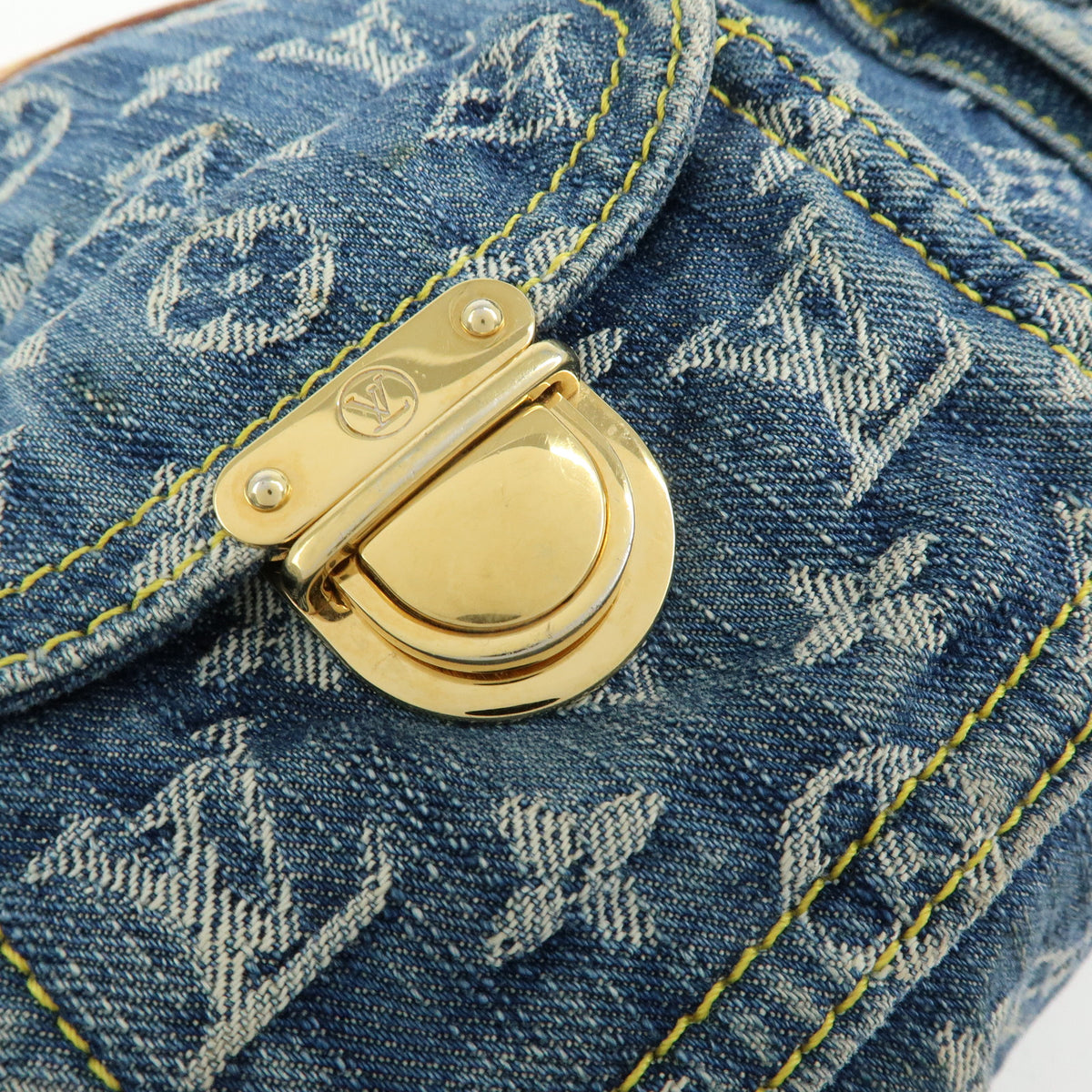 Louis Vuitton Monogram Denim Baggy GM Shoulder Bag Blue M95048