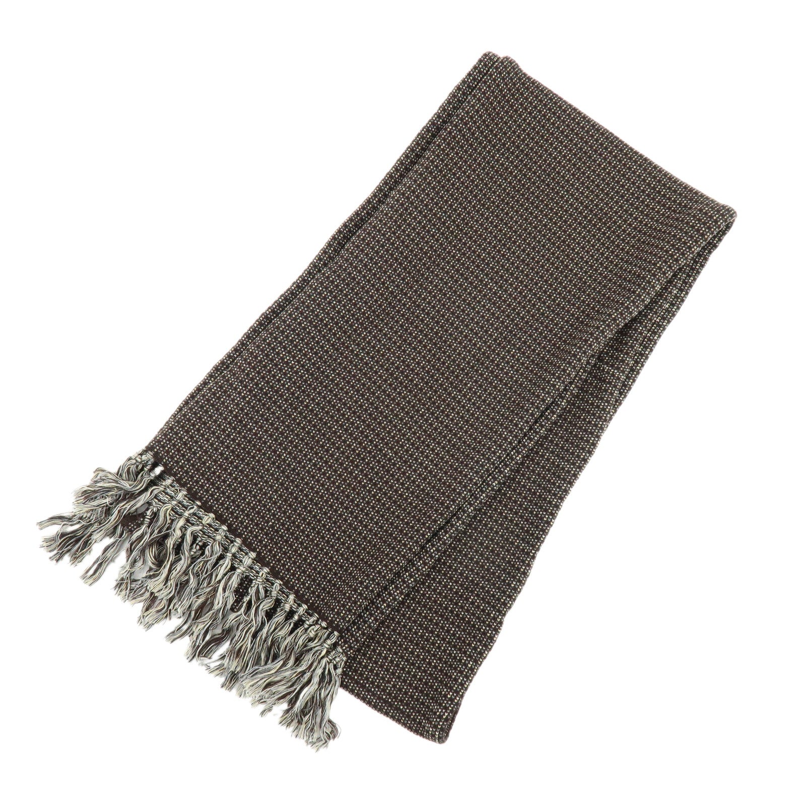 Louis Vuitton Taiga Takahashi Wool Silk Scarf Stole Dark Brown