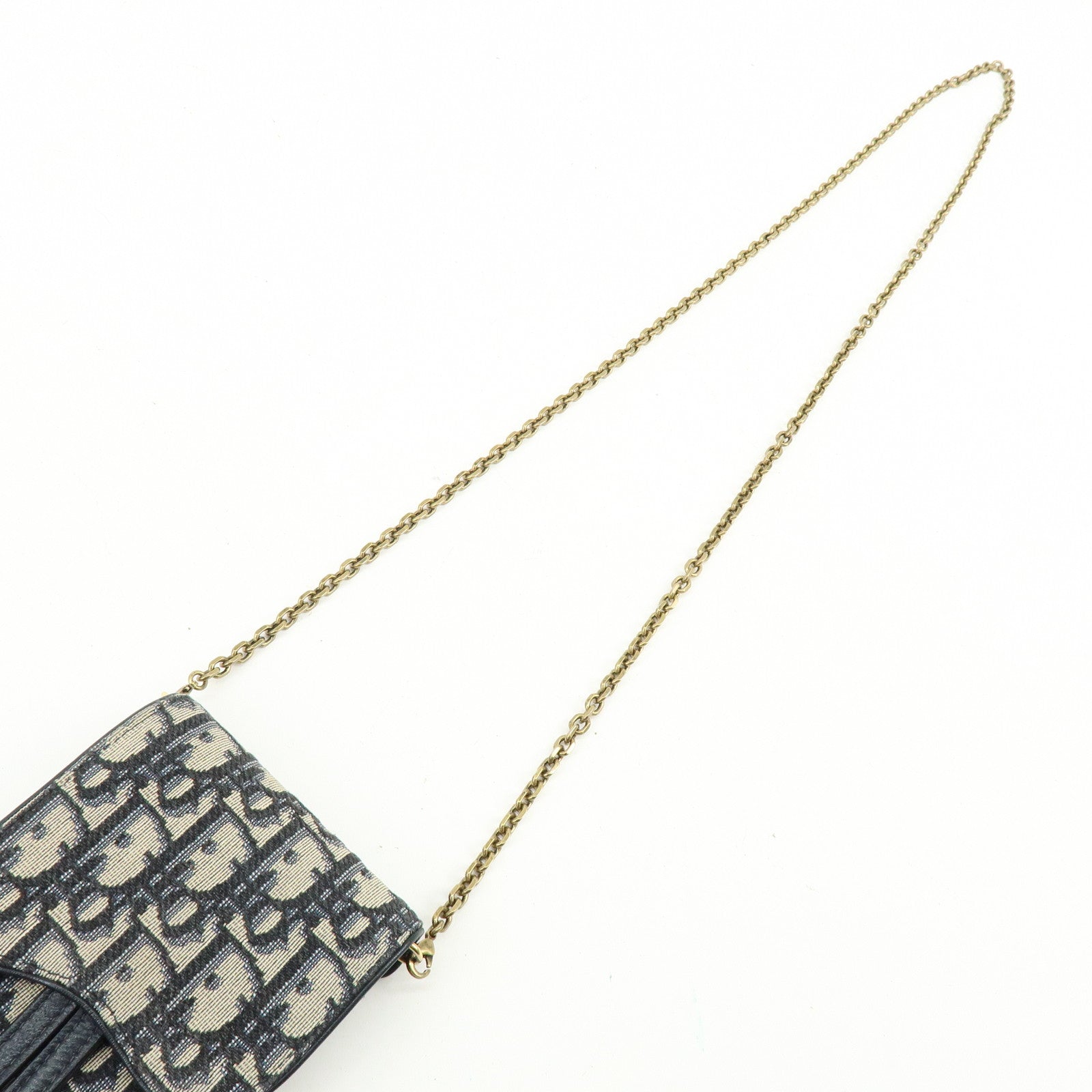 Christian Dior Oblique Jacquard Leather Vertical Saddle Shoulder Pouch
