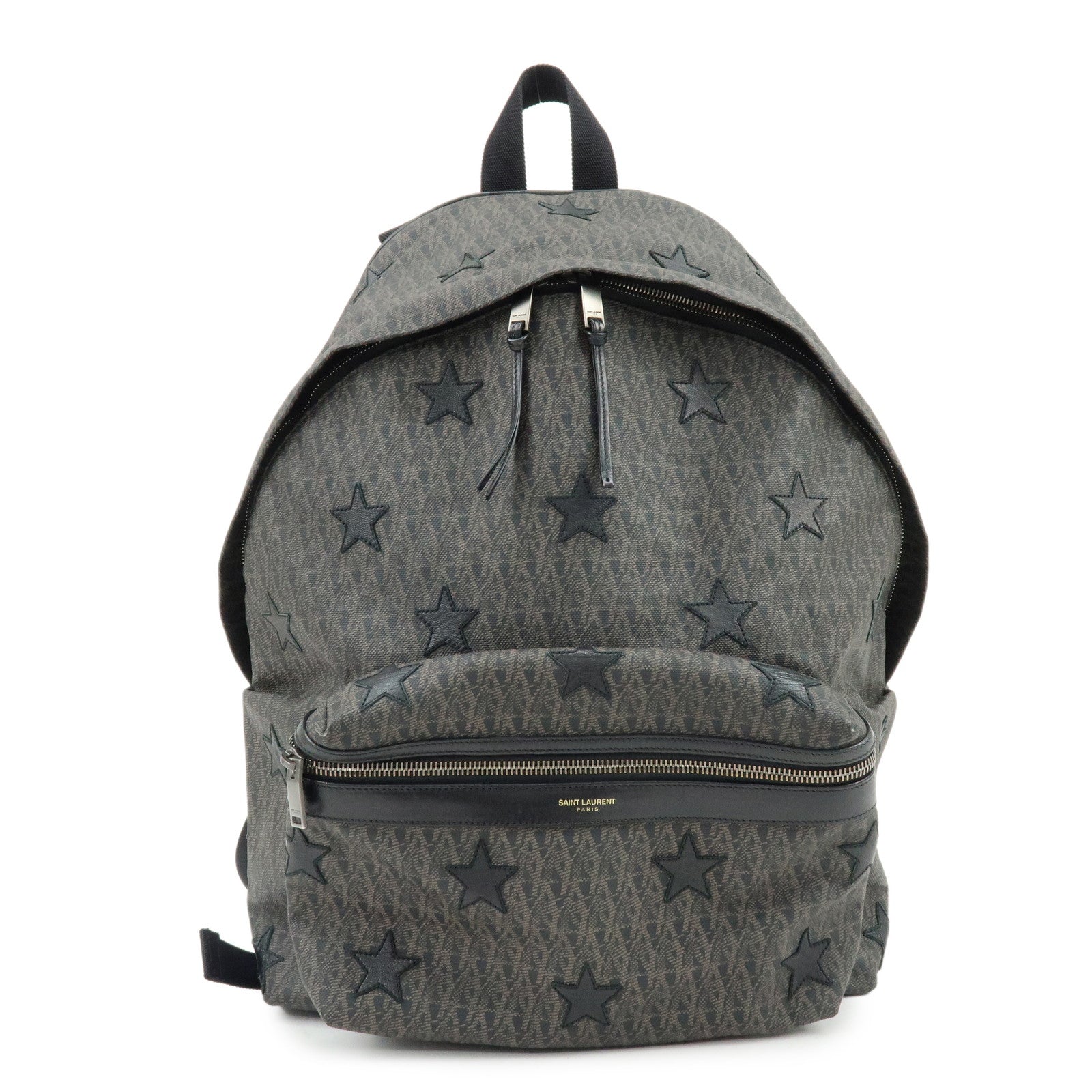 SAINT LAURENT PARIS Star Monogram PVC Leather Backpack Rucksack 415458
