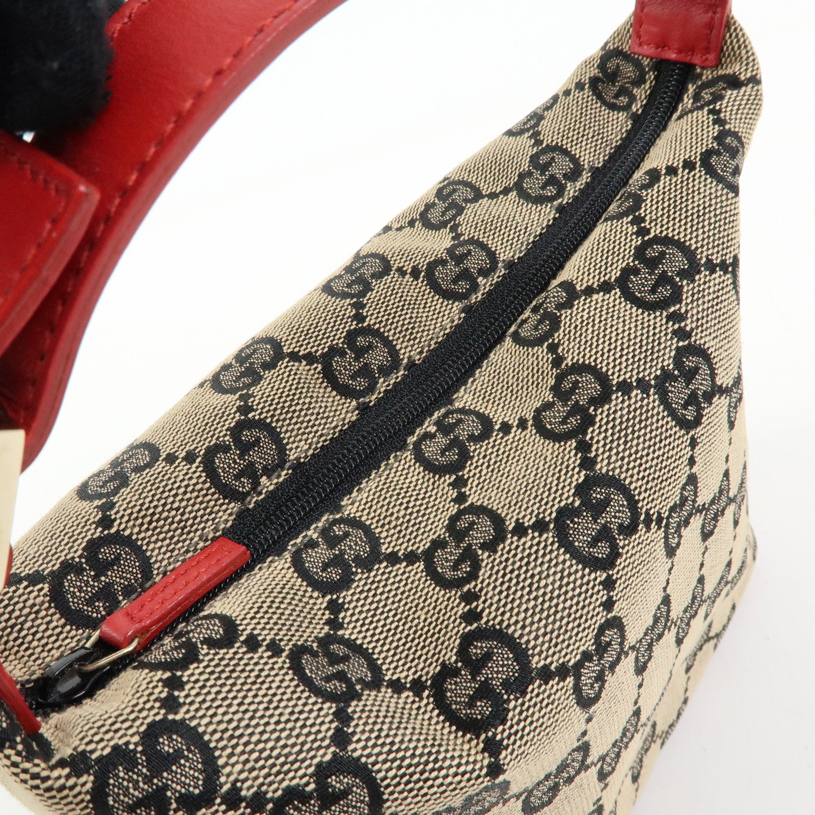 GUCCI GG Canvas Leather Vanity Accessory Pochette Mini Pouch 0391147