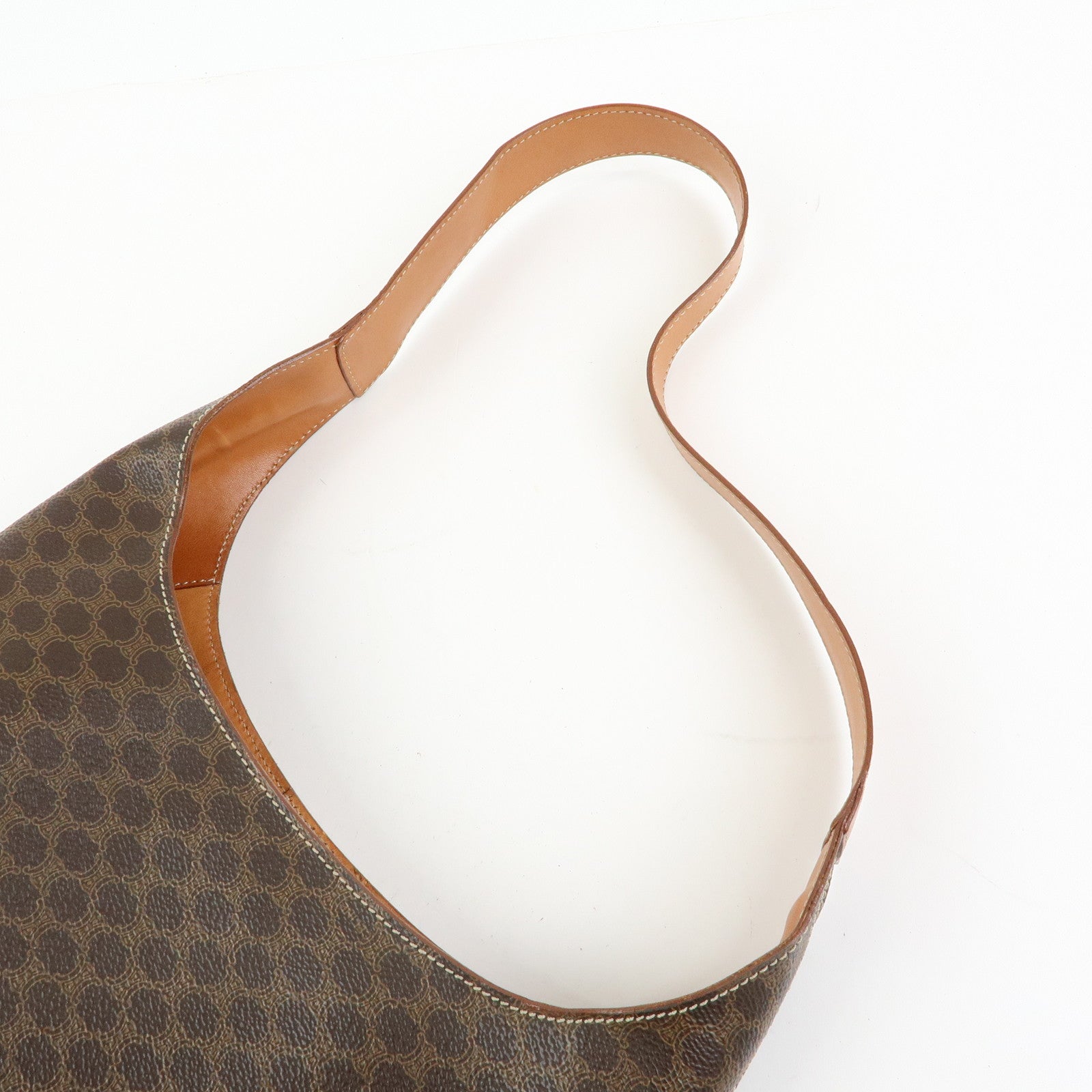 CELINE Macadam PVC Leather Shoulder Bag Brown
