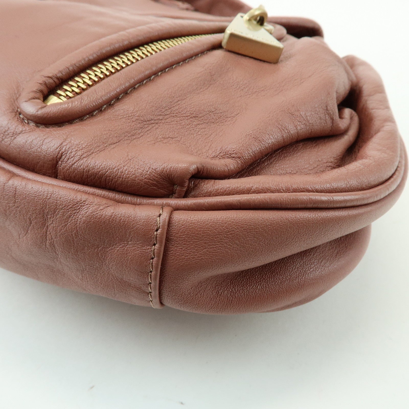 Chloe See by Chloe Leather Shoulder Bag Hand Bag Tassel Charm Pink
