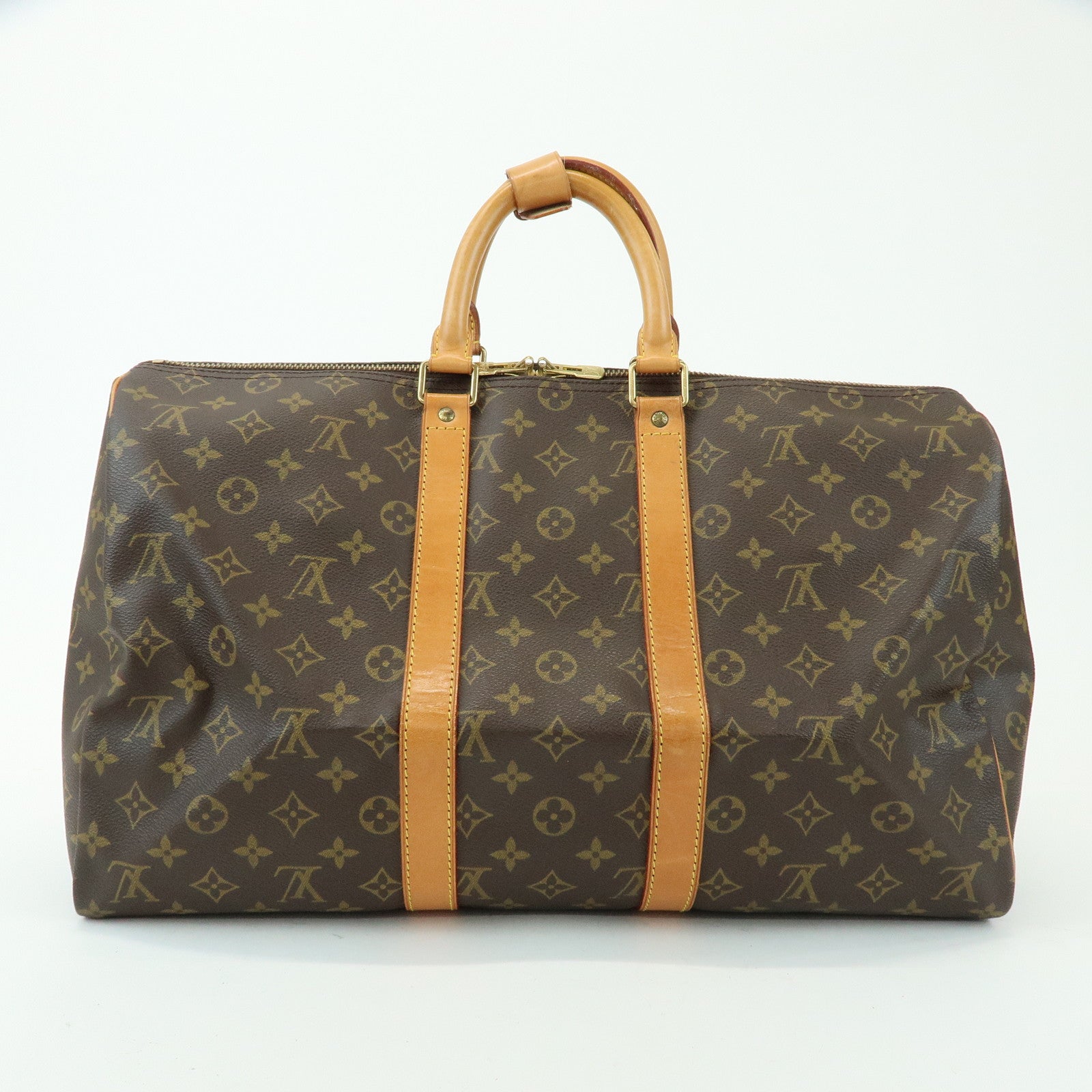 Louis Vuitton Monogram Keep All 45 CanvasBoston Bag Brown M41428