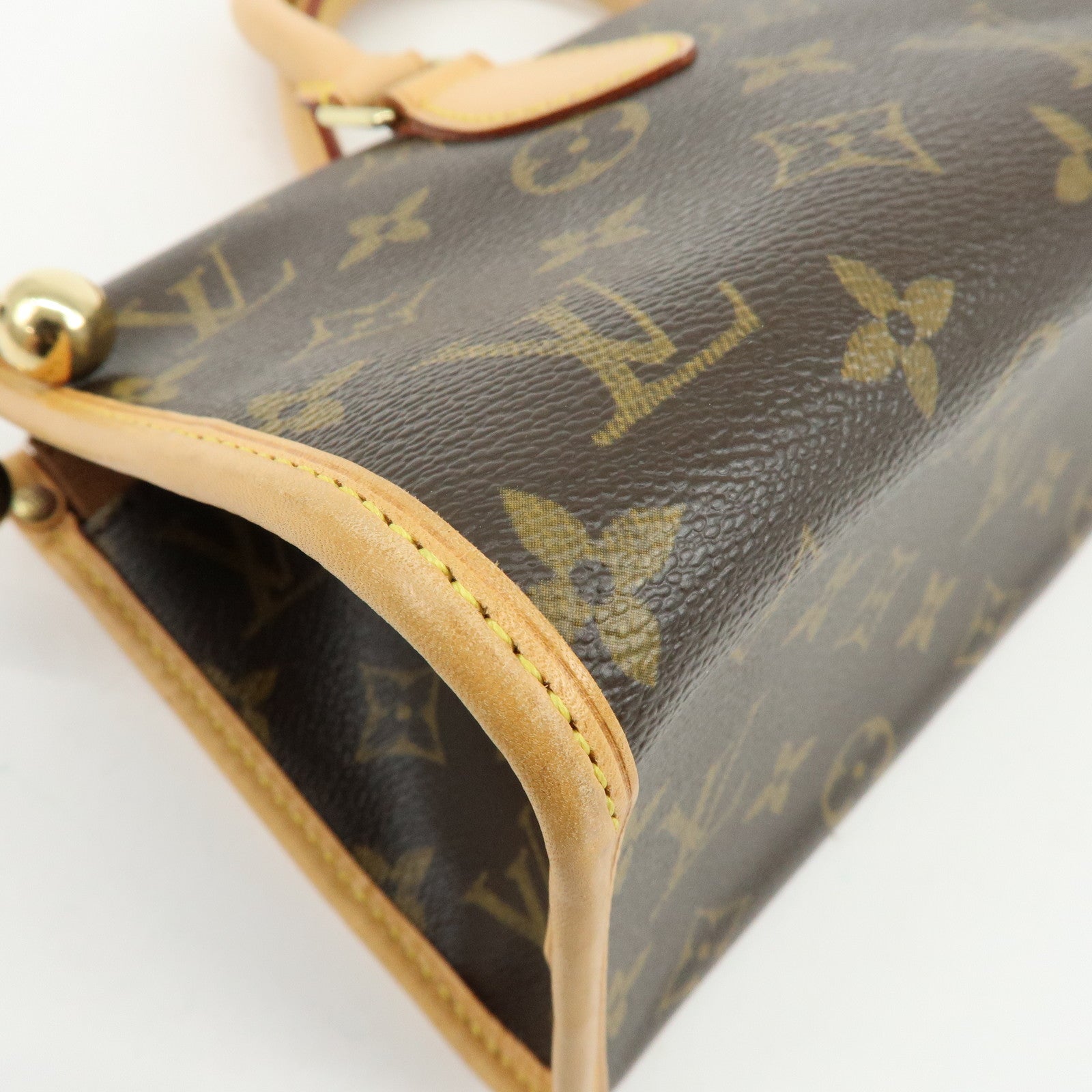 Louis Vuitton Monogram Canvas Leather Popincourt Hand Bag Brown M40009