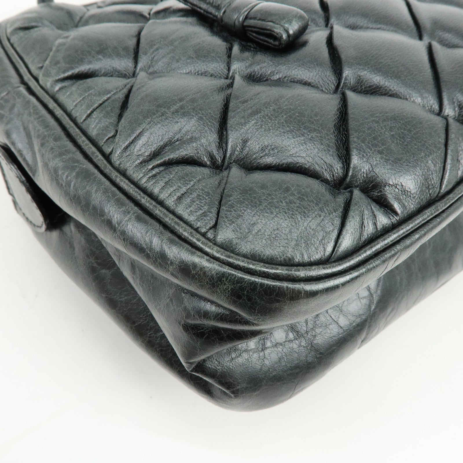 BALENCIAGA The Matelasse Leather Hand Bag Mini Boston Bag 182089