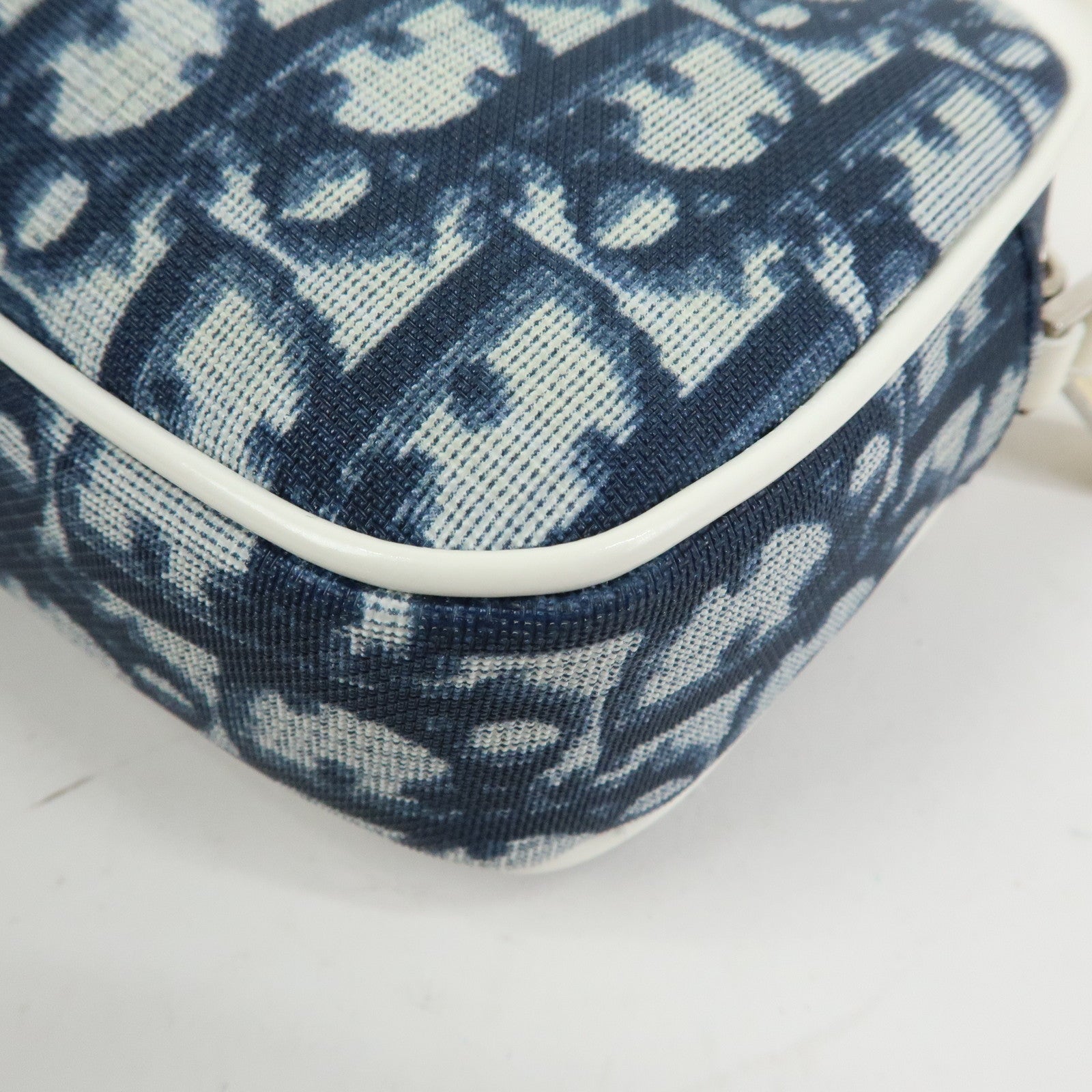 Christian Dior Trotter No.1 PVC Patent Leather Shoulder Bag Navy