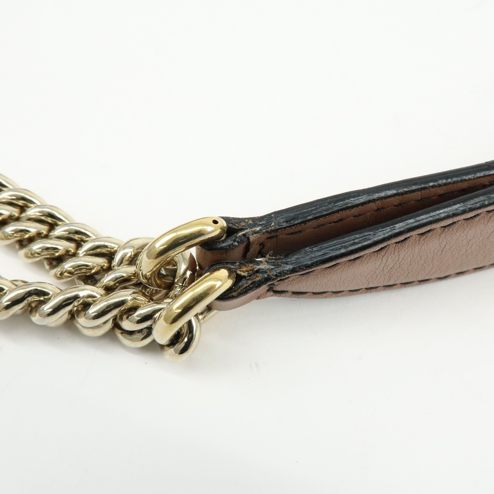 GUCCI Horsebit Guccissima Emily Leather Chain Shoulder Bag 295402