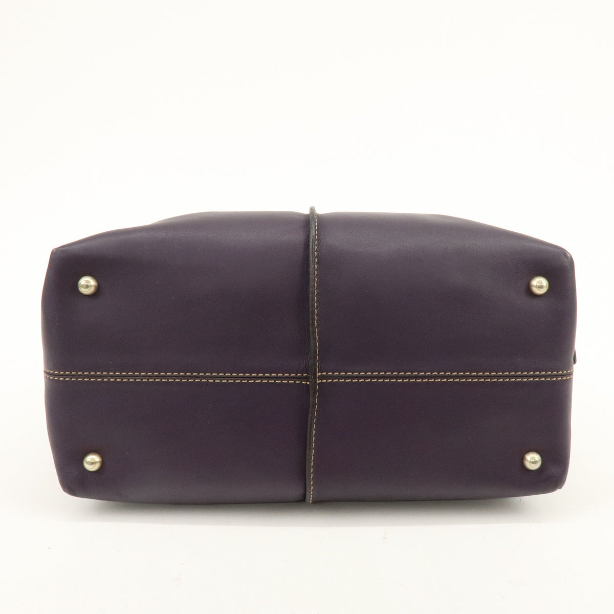 TOD'S Logo Leather 2Way Bag Shoulder Bag Purple