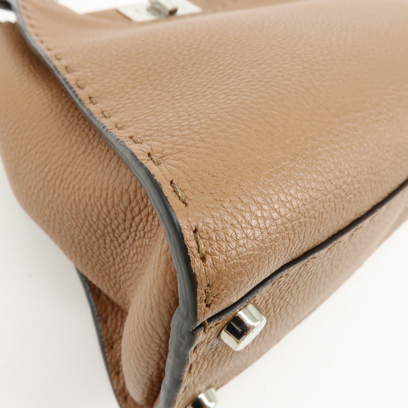 FENDI Selleria Peekaboo Medium Leather 2Way Hand Shoulder Bag 8BN290
