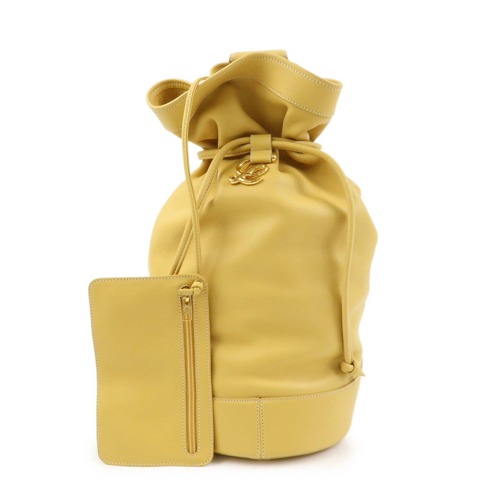 LOEWE Anton Anagram Leather Shoulder Bag Backpack and Pouch Yellow