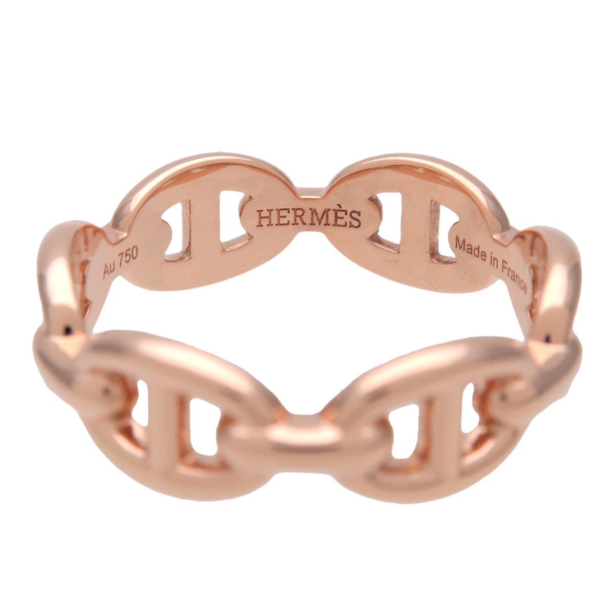 HERMES Chaine d'ancre Enchainee Ring PM K18 750PG Rose Gold #52 US6