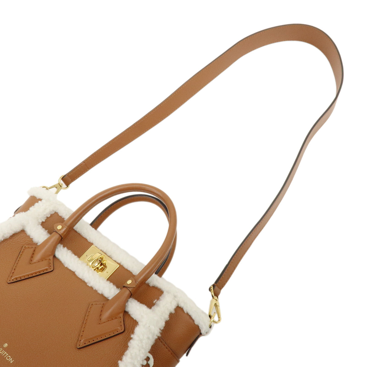 Louis Vuitton Monogram Tuffetage OnMySide PM Shearling 2Way Bag M58918