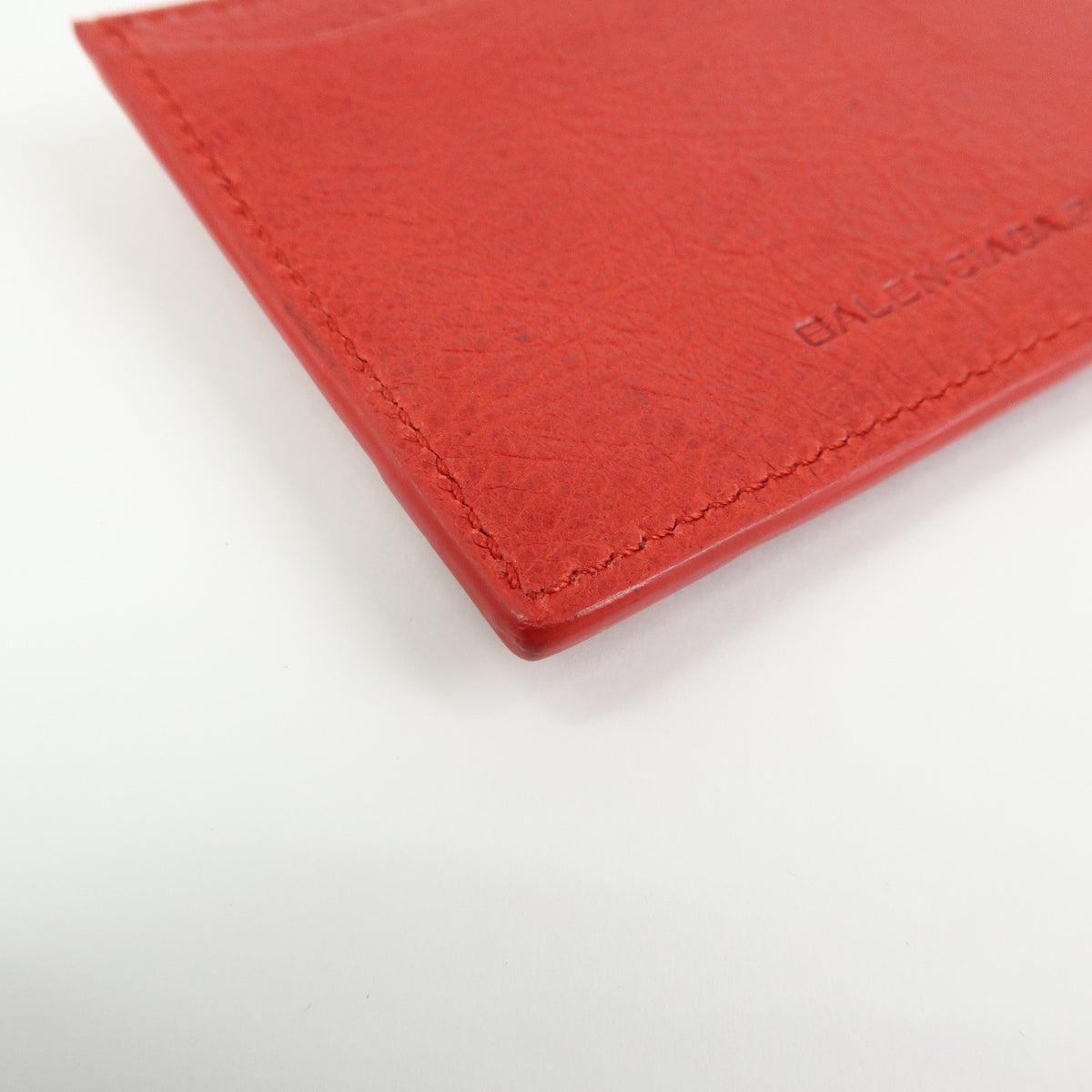 BALENCIAGA City Leather Card Case Red Black 253051