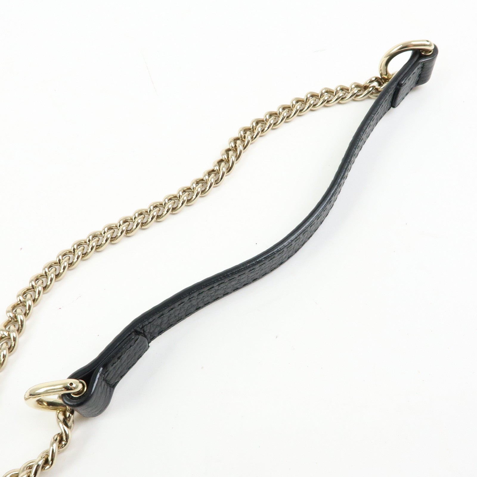 GUCCI Interlocking G Leather Chain Flap Shoulder Bag Black 510304