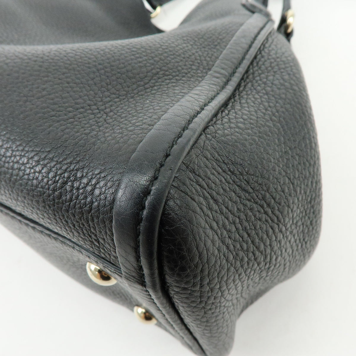 GUCCI SOHO Interlocking G Leather 2Way Bag Hand Bag Black 336751