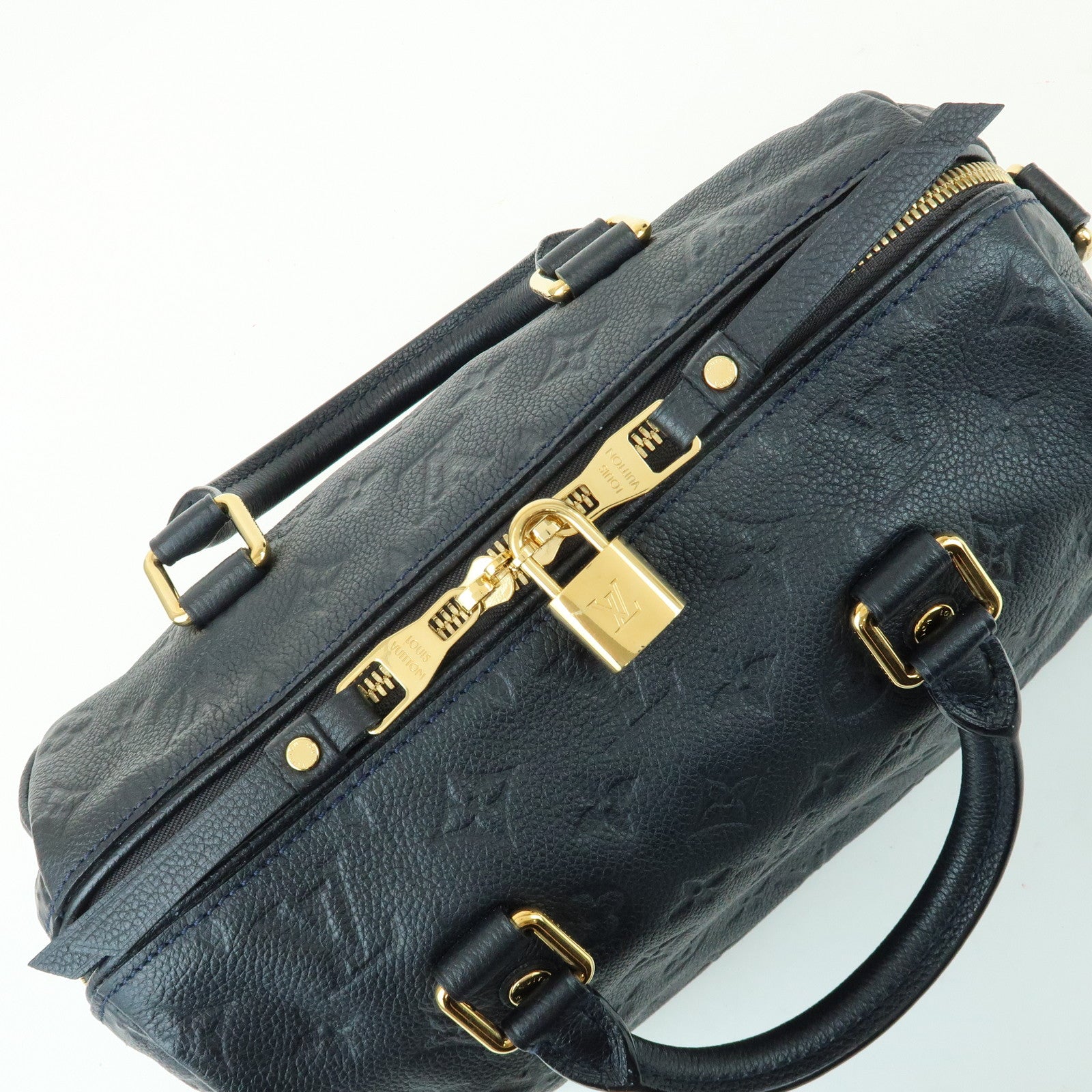 Louis Vuitton Monogram Empreinte Speedy Bandouliere 25 Navy M40762