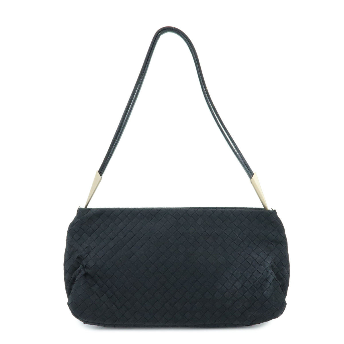 BOTTEGA VENETA Intrecciato Nylon Leather Shoulder Bag Hand Bag Black