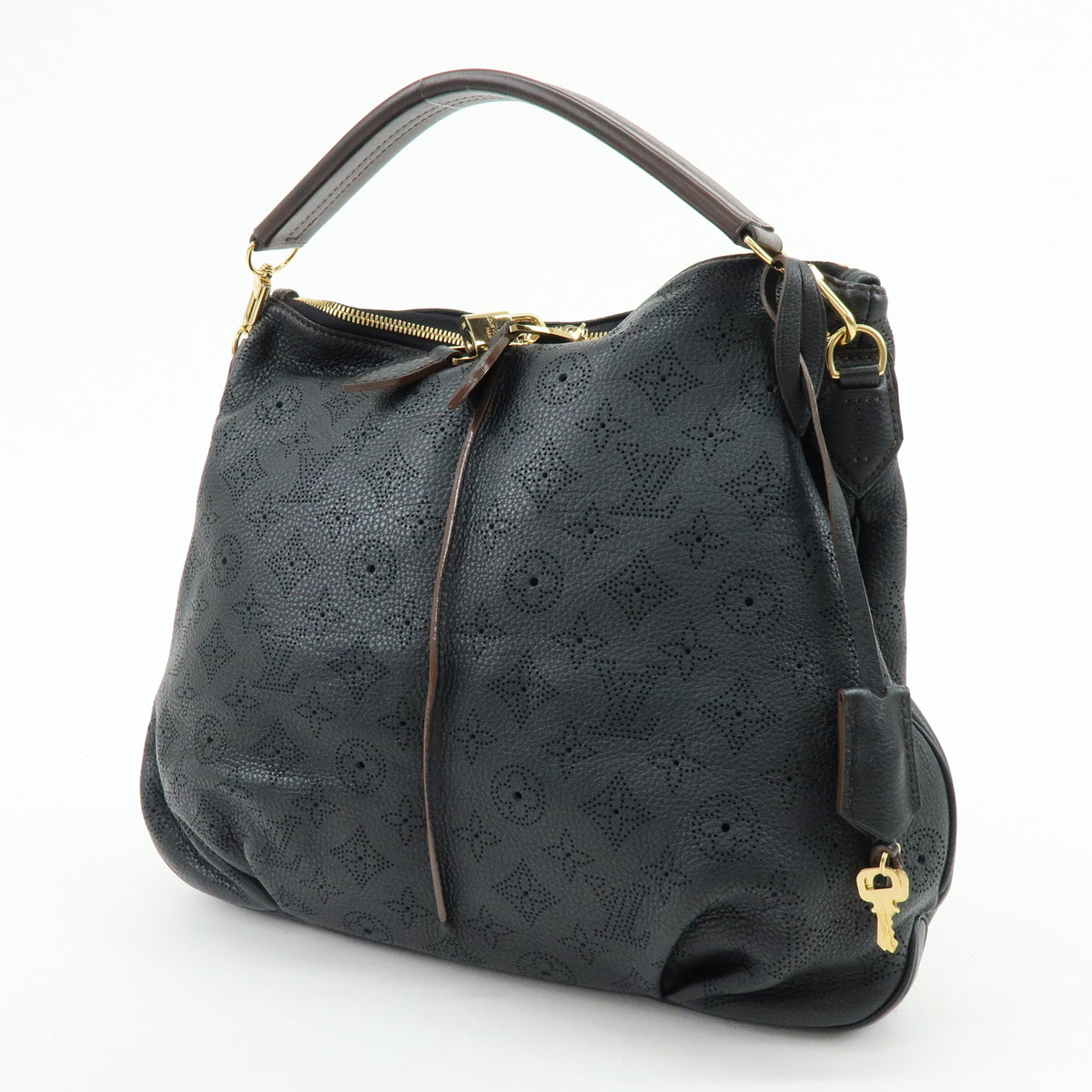 Louis Vuitton Monogram Mahina Selene PM Shoulder Bag Noir M94314