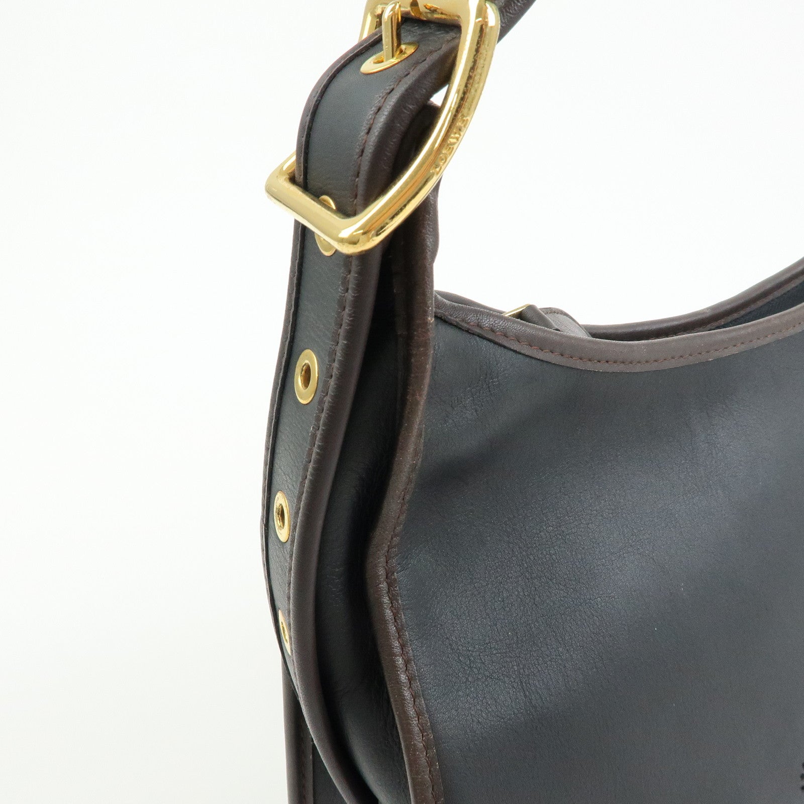 LOEWE Anagram Leather Sophia Shoulder Bag Crossbody Bag Black Brown