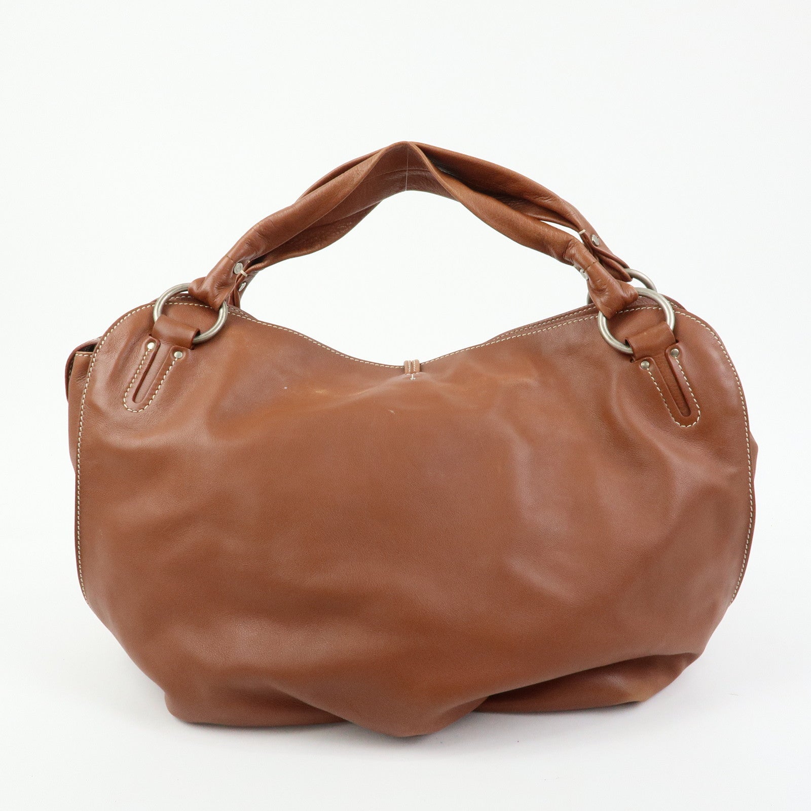 CELINE Bittersweet Leather Shoulder Bag Hand Bag Brown