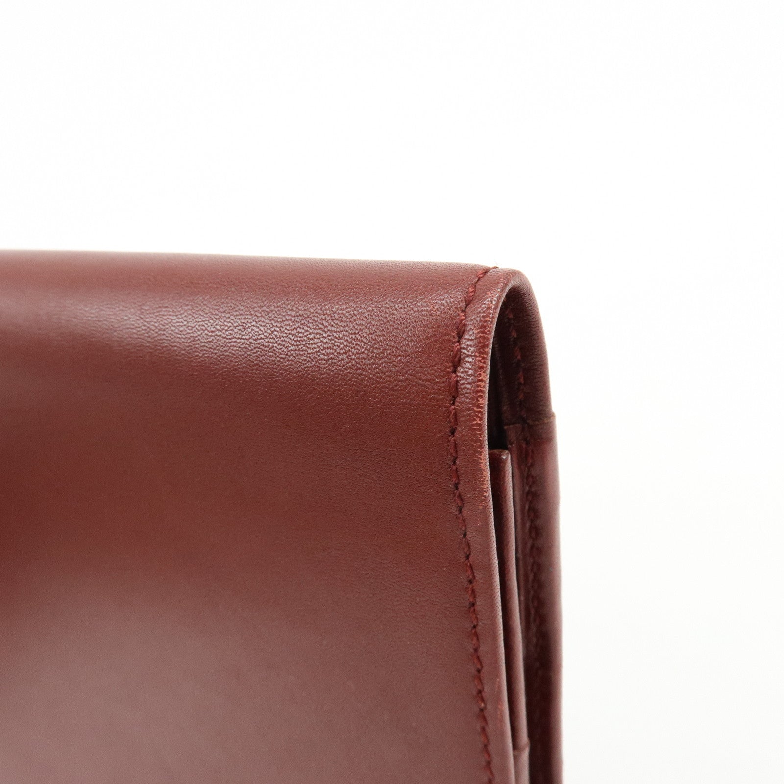 Cartier Must de Cartier Leather Clutch Bag Flat Pouch Bordeaux