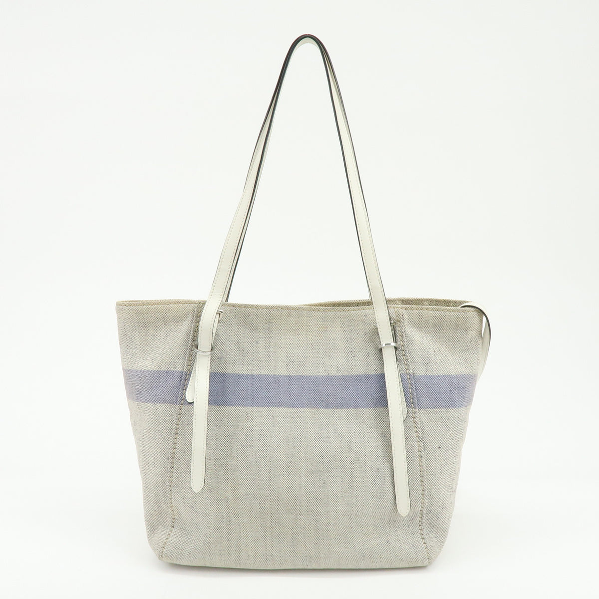 PRADA Mistolino City Canvas Leather Tote Bag Gray Blue 1BG303