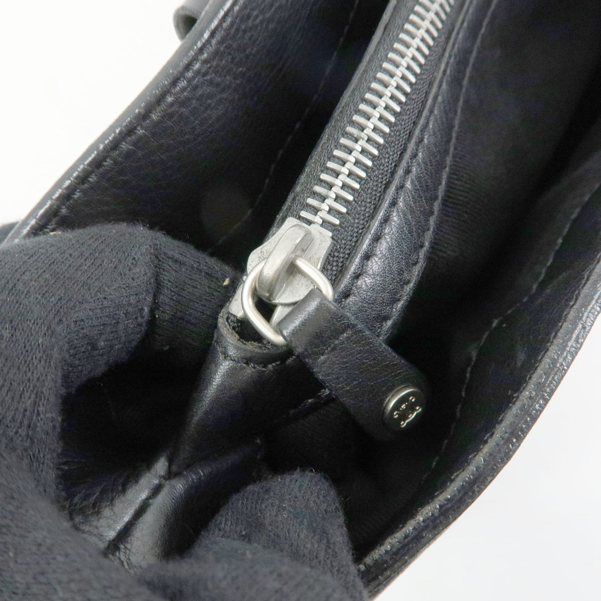 CELINE Leather Boogie Bag Hand Bag Black