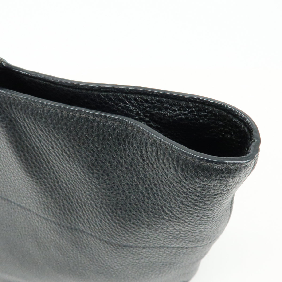 PRADA Logo Calf Leather Tote Bag Shoulder Bag Black