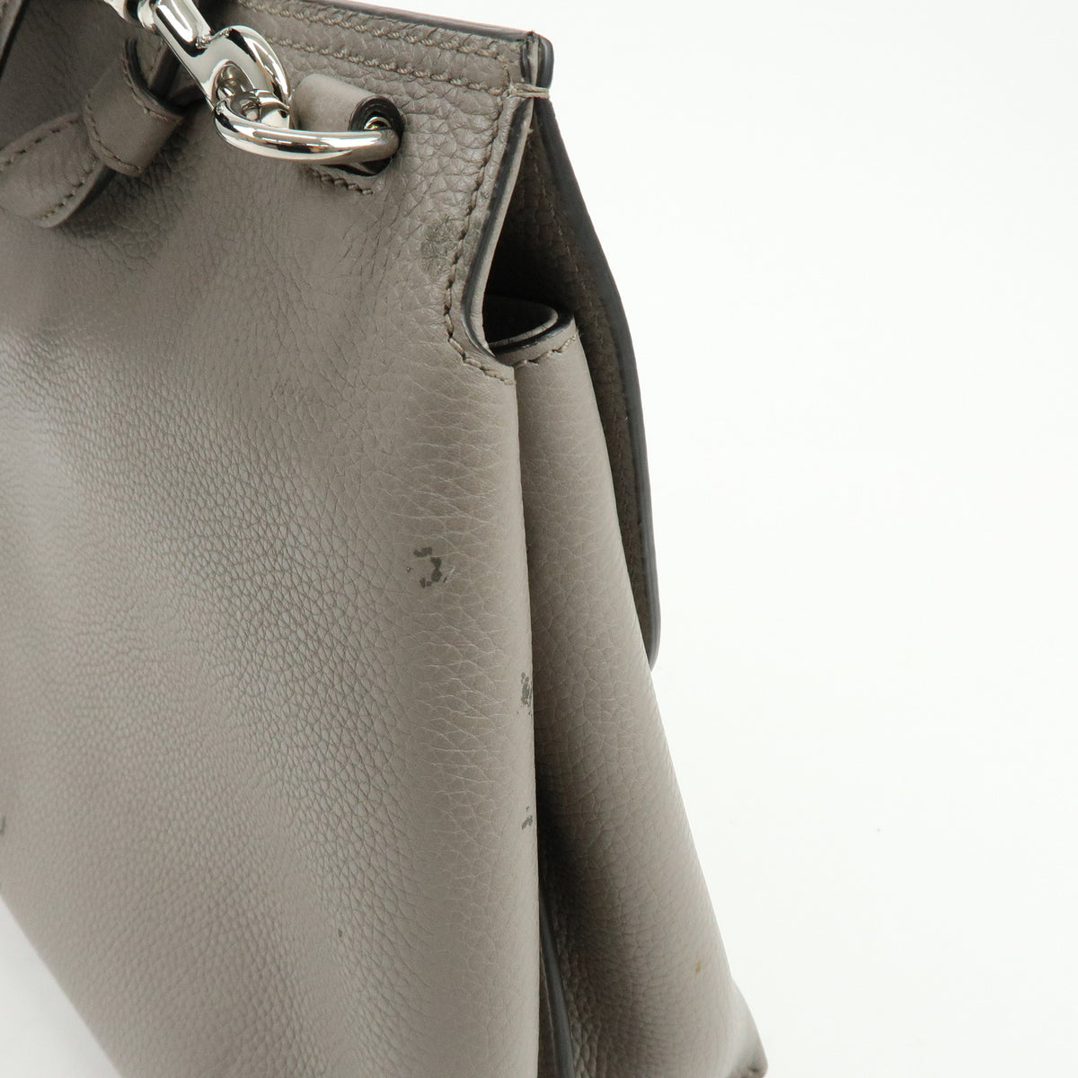 GUCCI Bamboo Leather 2WAY Bag Shoulder Bag Grey 392013