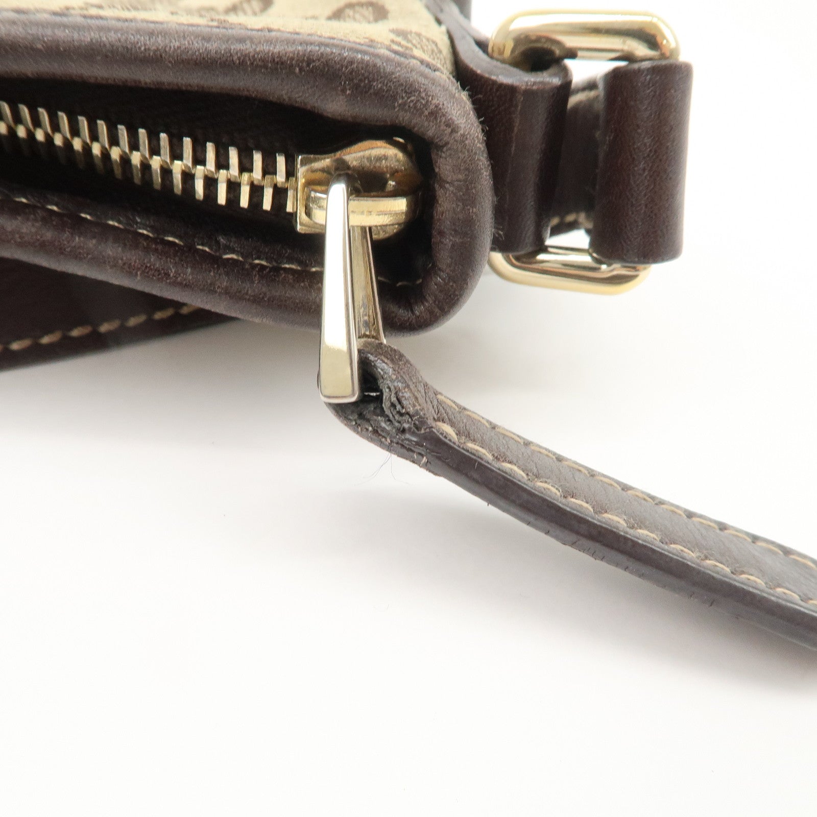 GUCCI New Brit GG Canvas Leather Shoulder Bag Beige Brown 169998 Used