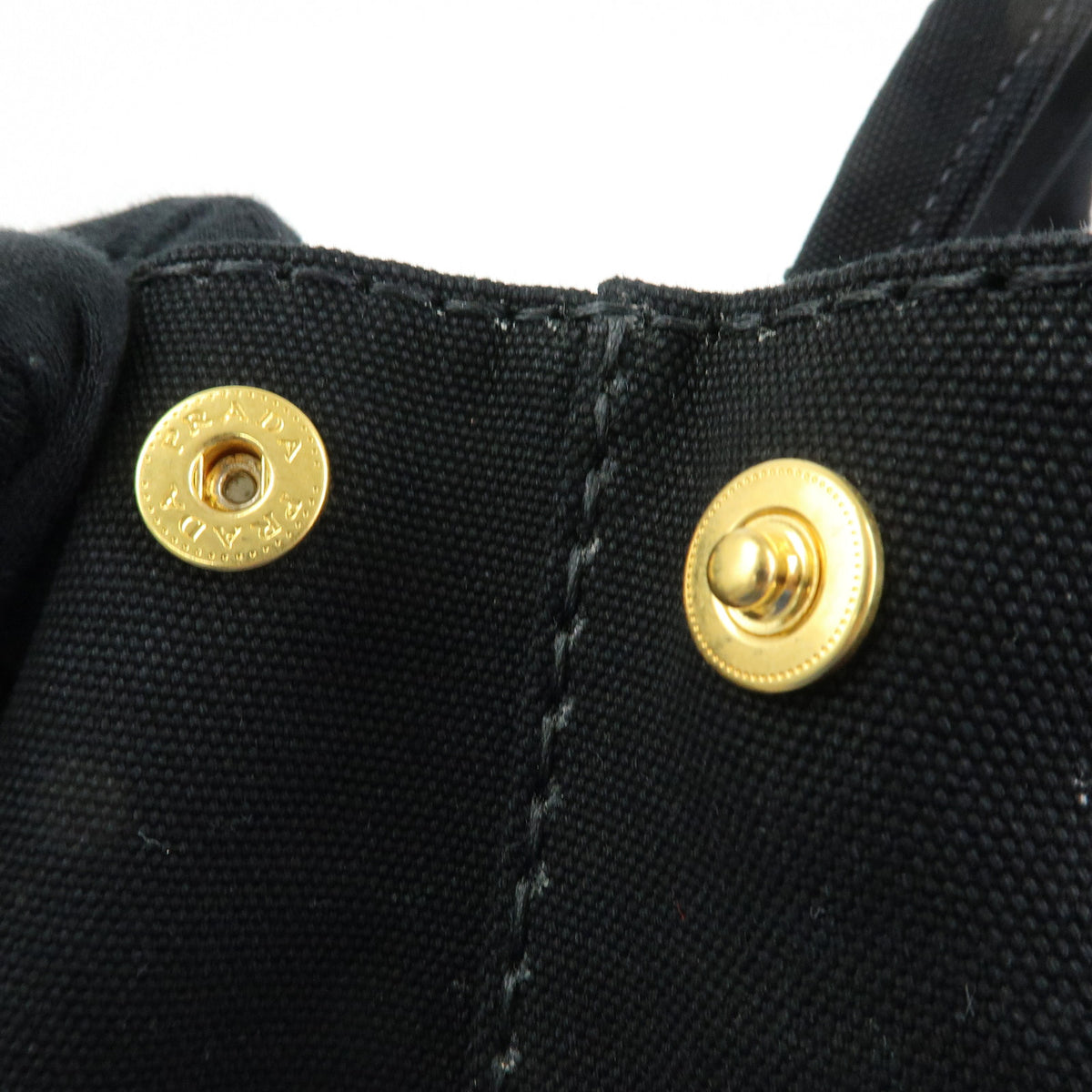 PRADA Triangle Logo Canapa Mini Canvas 2Way Hand Bag Black White 1BG439