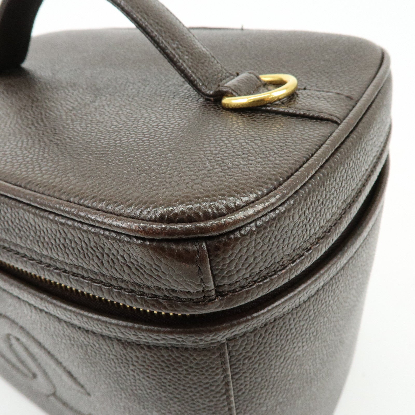 CHANEL COCO Mark Caviarskin 2WAY Bag Cosmetic Bag Black A07061