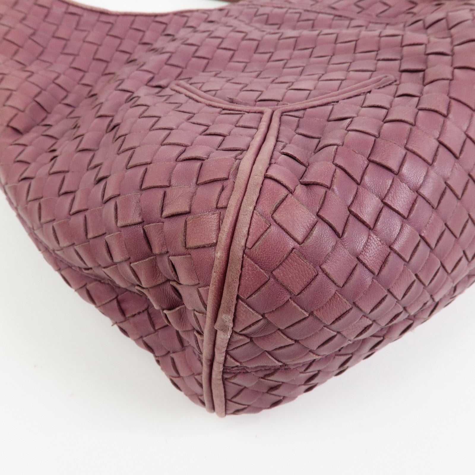 BOTTEGA VENETA Intrecciato Leathe Shoulder Bag Hand Bag Purple 145552